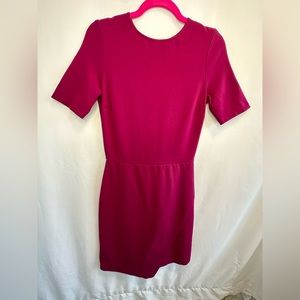 Saks Fifth Avenue Maroon Short Sleeve A-Line Dress- NWT Size Medium